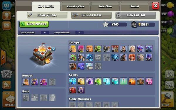 Sell Clash of clans Account TH11 Supercell id Linked Code 15075