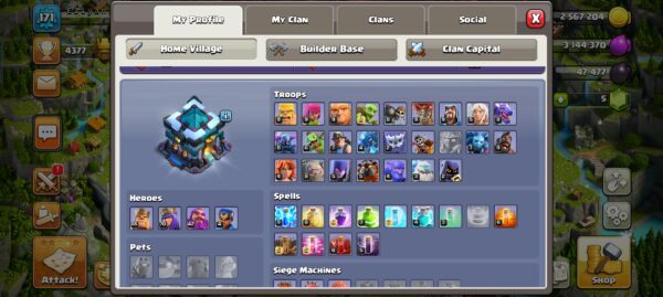 Buy Clash of clans Account TH13 Supercell ID Linked Code 10069