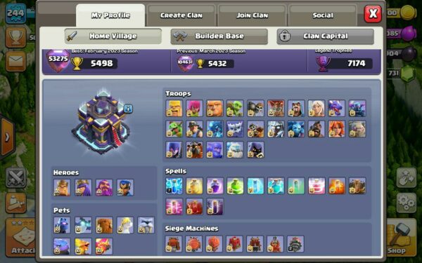 Sell Clash of clans Account TH15 Supercell id Linked Code 15136