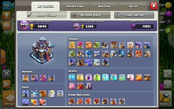 Sell Clash of clans Account TH15 Supercell id Linked Code 15139